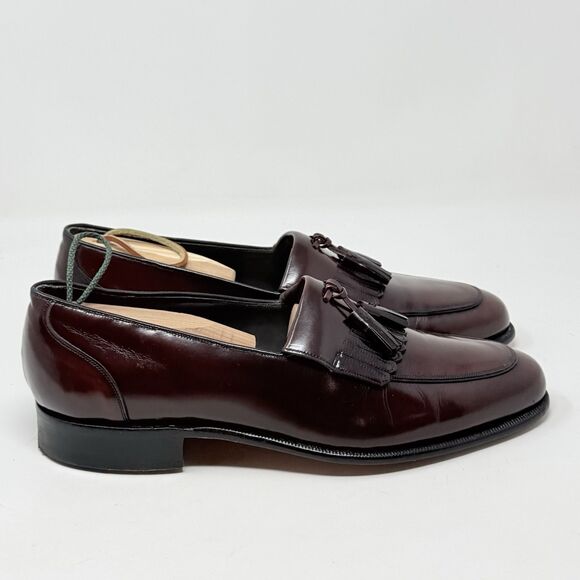 Johnston & Murphy Aristocrat Loafers Mens 10 C / A Burgundy Leather Tassels USA main image 4